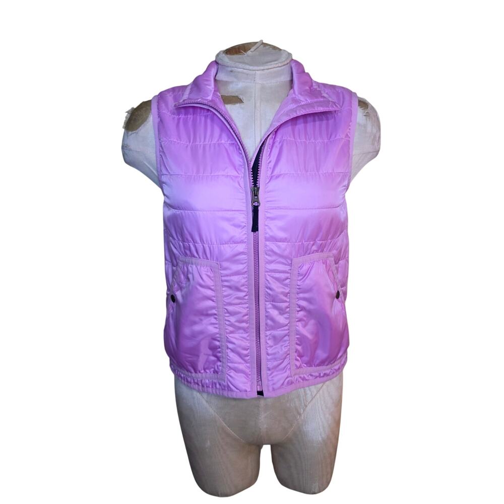 J Crew Crew Cuts Vest Girls Quilted Puffer Pink full zip Size 12
